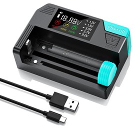 Dlyfull Battery Tester, LCD Display Universal Battery Checker for Ni-MH, Ni-CD, Li-ion, Alkaline, 1.5V/3V Button Cell Batteries(AAA AA C D 9V 18650 CR123A LR44 CR2032 Cells), Cable Included