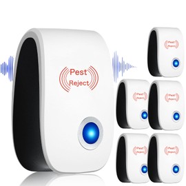6 Pack Ultrasonic Pest Reject Indoor Mouse Repellent Pest Repellent Ultrasonic Plug in for Spiders, Mices, Mosquitoes, Roaches, Mouse, Rodent, Bugs, Ants, Flies