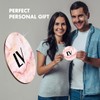 1 x Round Coaster - Letters LV Marble Stone Texture