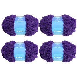 MSD&FT 4 Skeins Chunky chenille yarn Blanket yarn (purple)