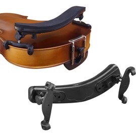 Black Adjustable Height Violin Shoulder Pad, 1Pc Violin Shoulder Rest with Soft Foam Pad for 3/4-4/4 Size, Violin Shoulder Rest with Collapsible and Height Adjustable Feet