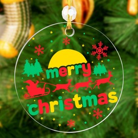 2024 Christmas Tree Hanging Ornament Christmas Decoration Stocking Stuffer Gift Ideas Merry for Family Clear Acrylic Ornaments Home Decor Wall Art Hanging Tags