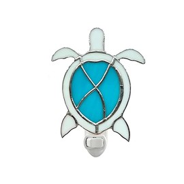 CHEZBABY Stained Glass Night Light Plug into Wall Accent Nightlight Lamp Decorative for Hallway Bedroom Kitchen Home Decor(Turtle)