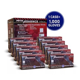 Advance 5 Mil Advance Black Nitrile Exam Gloves Powder-Free Thick 1000 PC Medium New