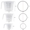 Plastic Measuring Cup,3 Pack 4/2/1 Cup Clear Measuring Cups,Stackable Heat-resistant
