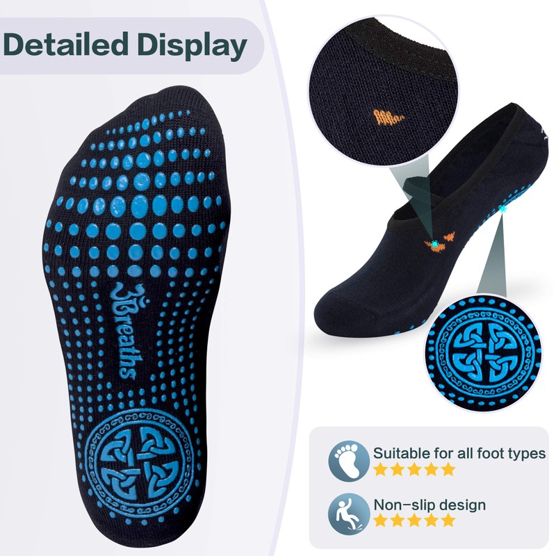 D and H Bamboo Non-Slip Yoga Socks for Women, (Medium)