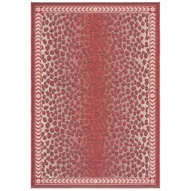 SAFAVIEH Washable Rug Outdoor Courtyard Collection - 8' x 10', Red & Beige, Non-Shedding & Easy Cleaning, Ideal for Patio, Backyard, Mudroom, Dining Space (CY6100-23812)