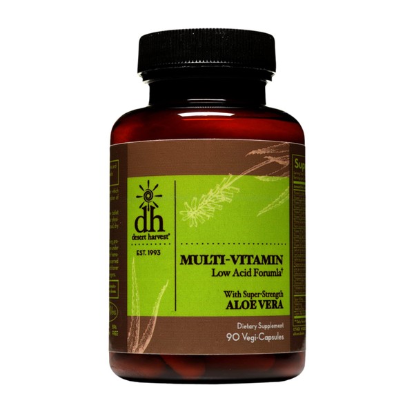 Desert Harvest Low-Acid Multi-Vitamin Supplement, pH Balanced Formula, Made Without B6, 90 Capsules