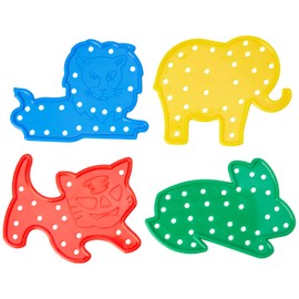 Creation Station CW7530 4 Animal Shapes 4 Threading Laces Colours, Assorted Colors, One Size