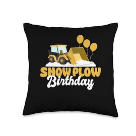 Snow Plow Birthday Snow Plough Winter Worker Throw Pillow