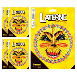 Idena 90121 – Lantern Sun, Pack of 5, Diameter 26 cm, Paper Lantern, St. Martin