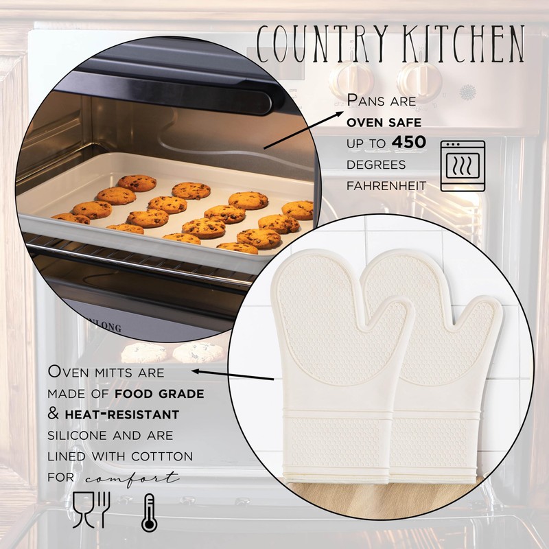 Country Kitchen Nonstick Stackable Bakeware Set - Deluxe Heavy Duty,
