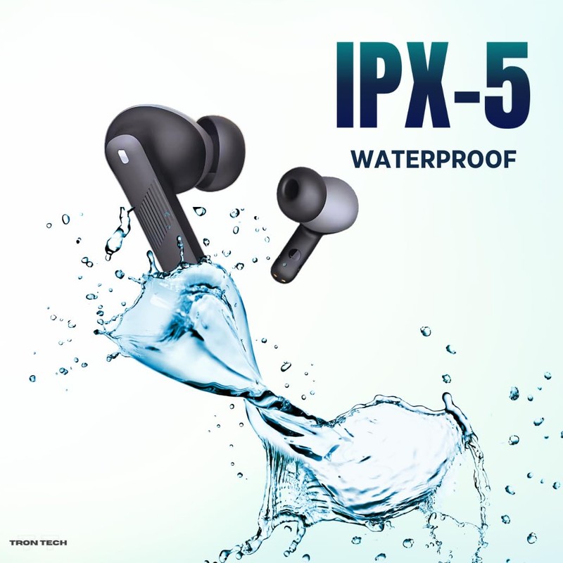 TRON TECH T13 Noise Cancelling Bluetooth 5.3 Wireless Earbuds, Smart