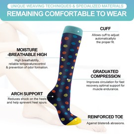 Pnosnesy Pnosnesy Compression Socks, (2/7 Pairs) for Men & Women 15-20 mmHg is Best for Athletics, Running, Flight Travel, Support