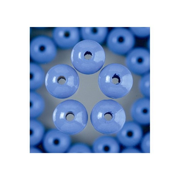 Efco 1401247 14 mm 18-Piece Wooden Beads Hole, Light Blue