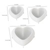 3PCS Woven Mesh Heart Candle Soap Silicone Mold, Heart Shape