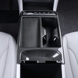 Amzcar Gear Shift Panel Cover Trim Compatible with Hyundai Tucson 2025 Accessories (Carbon Fiber Pattern)