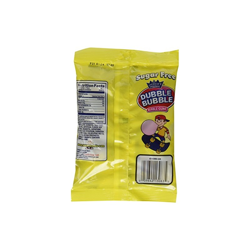 Dubble Bubble Sugar Free, 3.25-Ounce Bags (Pack of 12)