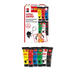 Marabu 0305000000101 KiDS Little Artist, Artist Painting and Craft Paint Set, 6 x 36 ml, Vegan, Dries Quickly, Non-Toxic, for Children from 3 Years