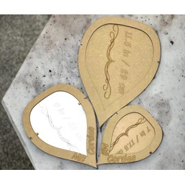 MB Cordas Macrame Leaf and Feather Cutting Template, Set of 3: 29.5 cm, 23 cm and 17.5 cm Hanging Tool, Easy Way Cut Feathers, for Weaving, DIY Crafts