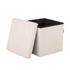 Seville Classics Cushioned Fabric Ottoman Hidden Storage Chest Footrest Chair,