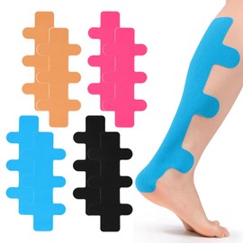 Culinavog Sports Tape, Pack of 8, 13.7 x 30 cm, Elastic Physio Tape for Heel Tendon, Portable Sports Tape for Adults, Waterproof Kinesiotape for Knee Pain, Heel Tendon (Multi-Colour)