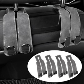 TXROMTZ Headrest hooks for car, Car hooks for headrest, Hooks for car seat headrest, handbag holder for car, car purse hooks, car hangers for seat,Car Headrest Hooks for Handbags (Grey-4 Pack)