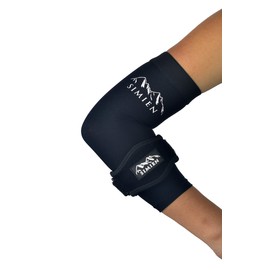SIMIEN Elbow Brace + Sleeve Compression Combo (1-count each) - SMALL - Reduces Inflammation for Tennis Elbow, Golfer's Elbow, Tendonitis Pain - 88% Copper Sleeve - Results or Money Back