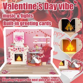 DTESL Valentine's Day Cards,Music Pop Up Card,Love LED light, Valentine card for women and men, music playing Valentine- accompaniment, impresses lovers