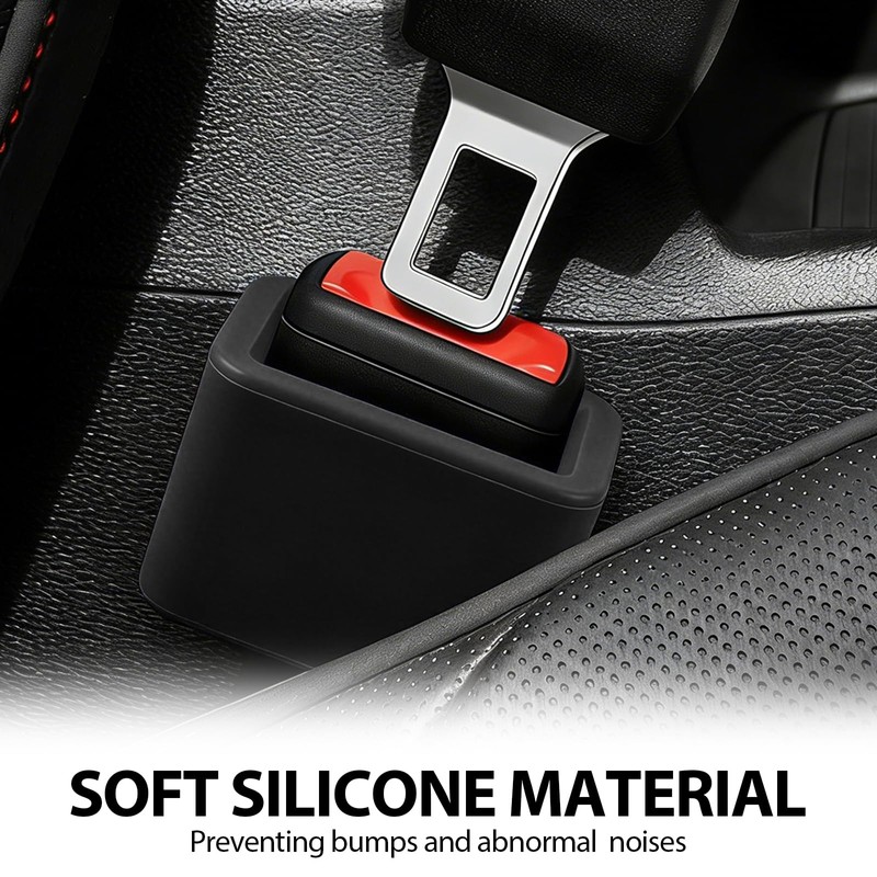 Houlishu 2 PCS Seat Belt Buckle Holder, Durable Silicone Material,Car
