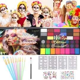 Kit De Pintura Facial Maquillaje Corporal Base Agua 42 Color