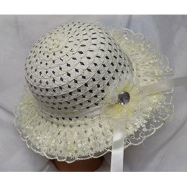 Cream Easter Hat Easter Bonnet Spring Hat Teaparty With Lace Trim