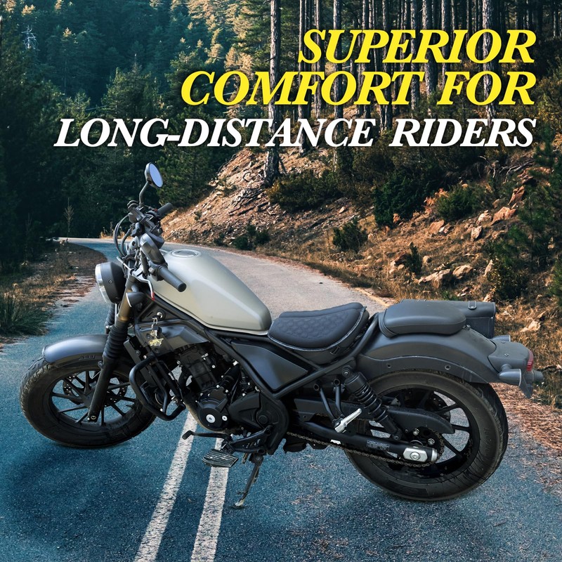 DOUANDA Foldable Motorcycle Gel Seat Cushion with Sunshade Cover –