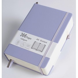 Thick Bullet Dotted Journal with 366 Numbered Pages, A5 Journal for Writing with 100GSM Dot Grid Paper, Hardcover Leather Notebooks for Women Men School Note Taking Work Diary, 5.7"x8.3" Lavender