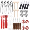 32 PCS Seafood Tools Include Crab Crackers, Seafood Scissors,Oyster Knife,