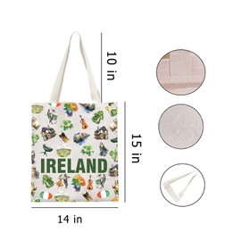 Ireland Tote Bag St Patricks Day Ireland Travel Shopping Bag Ireland Souvenir Gift Irish Flag Shoulder Handb (IRELAND)