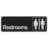 Hillman 841758 Restrooms Visual Impact Self Adhesive Sign, Black and