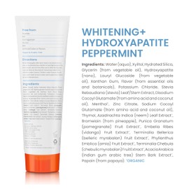 Himalaya Botanique Peppermint Whitening+ Hydroxyapatite (nHA) Toothpaste, Whiter Teeth & Fresher Breath with Hydroxyapatite Support & Peppermint Flavor, Fluoride-Free, SLS Free, & Vegan, 4.0 oz (113g)