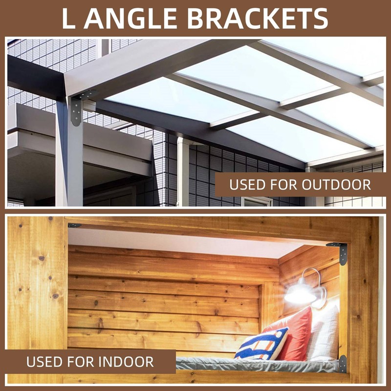 Rasugarlary Heavy Duty Corner Brackets, 6"x6"x3" L Brackets Heavy Duty