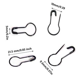 YUE Qin Pack of 1000 Mini Safety Pins, Calabash Pin, Stitch Marker, Safety Pins, Black for DIY Skills Making and Clothing