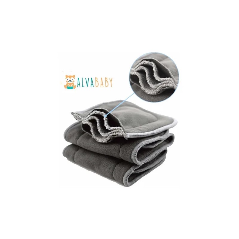 10 Insertos De 5 Capas De Bambú Charcoal Alva Baby