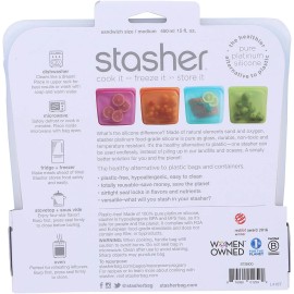 Stasher Clear Silicone 15 Ounce Reusable Bag, Set of 1