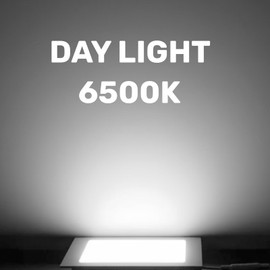 paul russells Ultra Slim LED Recessed Ceiling Spotlights - 18W Daylight White (6500K) IP20, Cutout 200-205mm, Square Downlight for Kitchen, Bathroom, Living Room and More Ceiling Mounted use, 1 Pack