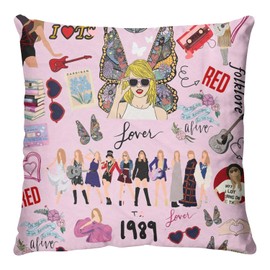 Music Lover Gifts Cushion Covers 45 x 45 cm Throw Pillow Case Square Pillowcase Decorative Pillows Cushion Cover Gifts Merchandise Merch Stuff Double-sided Printing Pillow Cover for Sofa Bedroom