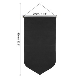 PATIKIL Enamel Pin Display Banner, 21" Length Canvas Blank Holder Board Wall Hanging for Trading Badge Flag Collection Organizer Book Collector Case Pennant Felt Bag Box, Black