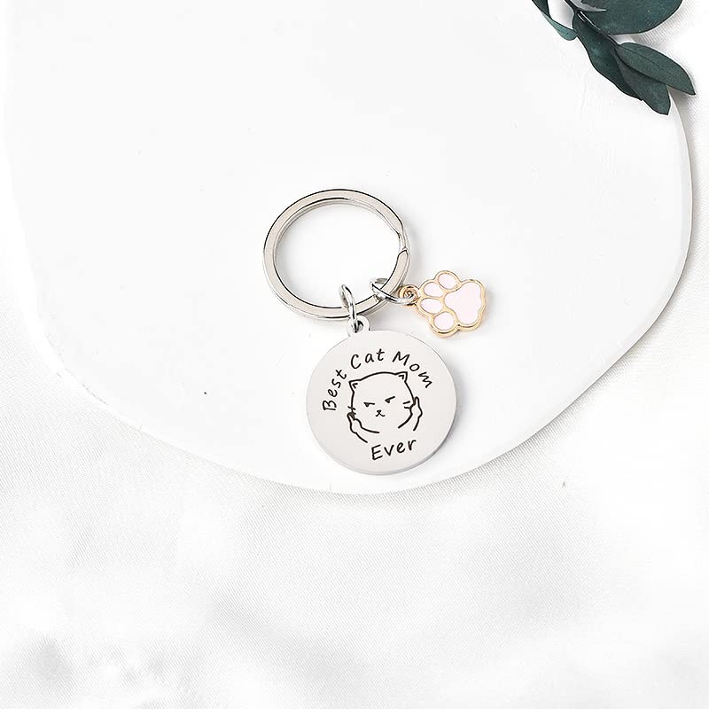 Cat Mom Keychain Birthday Gifts for Women Friends Graduation Gifts