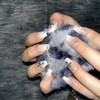 White Pure Handmade Nail Tips - Middle Coffin / 화이트
