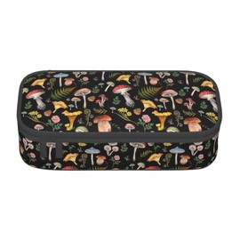 Abaysto Mushroom Pencil Case for Girls and Kids Cute Pen Box Pouch Large Pencil Bag with Double Zipper, Portable Pencil Pouch for School Office Supplies