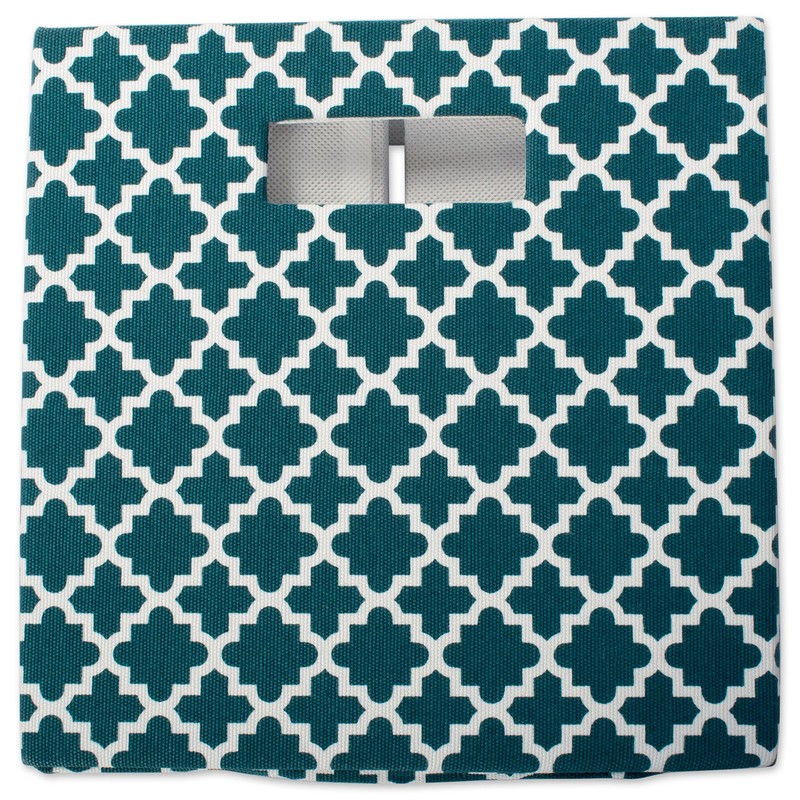 DII Cubo reticulado de poliéster, Lattice Teal, 13" Large Cube,