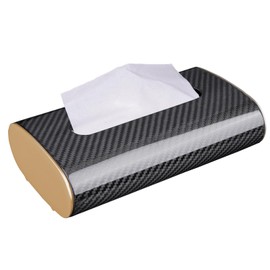 FANCYWING Carbon Fiber Tissue Box Cover,Luxury Tissue Box Holder,Black Tissue Box Home,Hotel, Office,Desk,Coffee Table, Cars